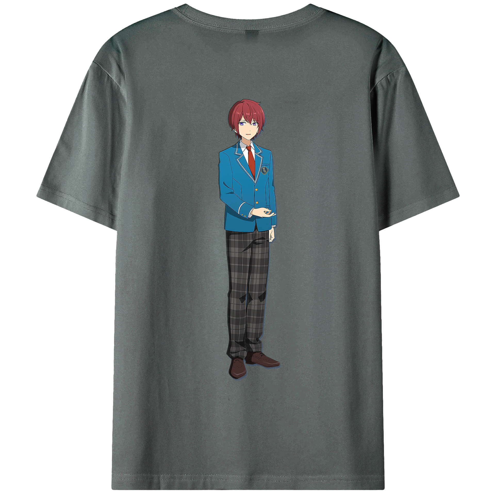 （画像用） あんさんぶるスターズ! Ensemble Stars 綿100％ メンズ半袖Tシャツ（バックプリント） 通気性